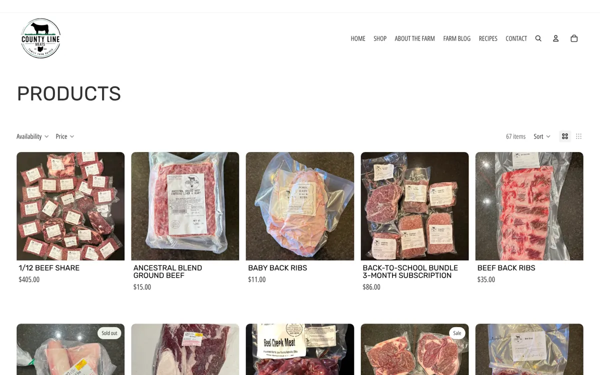 County Line Meats online store product page
